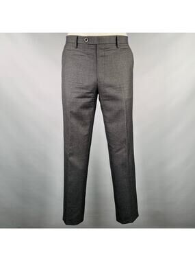 MR. PORTER Size 34 Grey Wool Zip Dress Pants